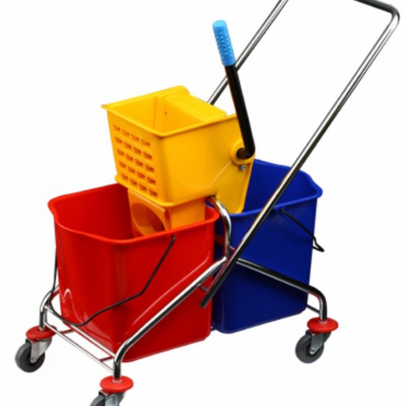 Double Mop Bucket Trolley with Wringer